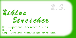 miklos streicher business card