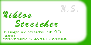 miklos streicher business card